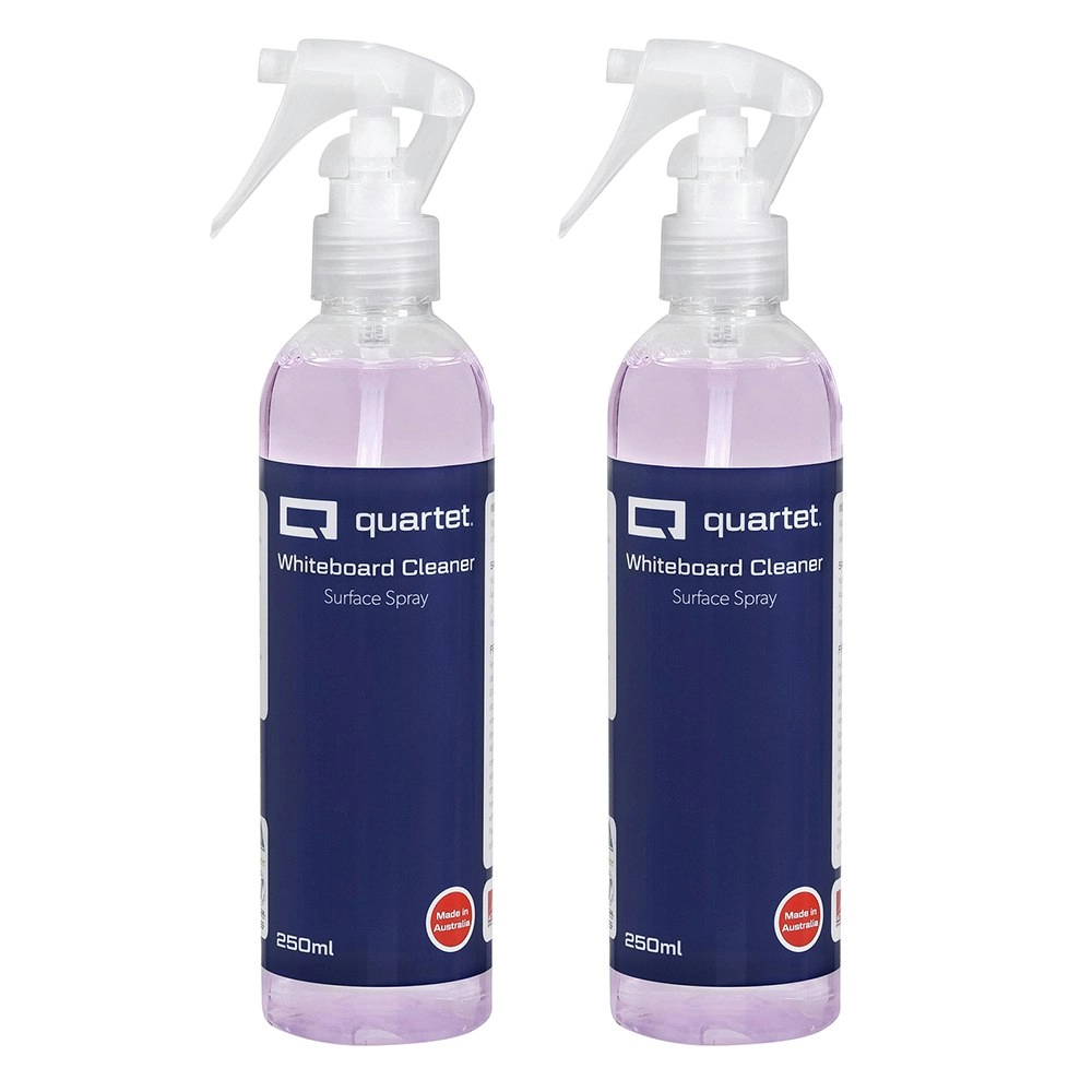 2x Quartet 250ml Surface Cleaner Liquid Spray Ink Remover f/Dry-Erase Whiteboard