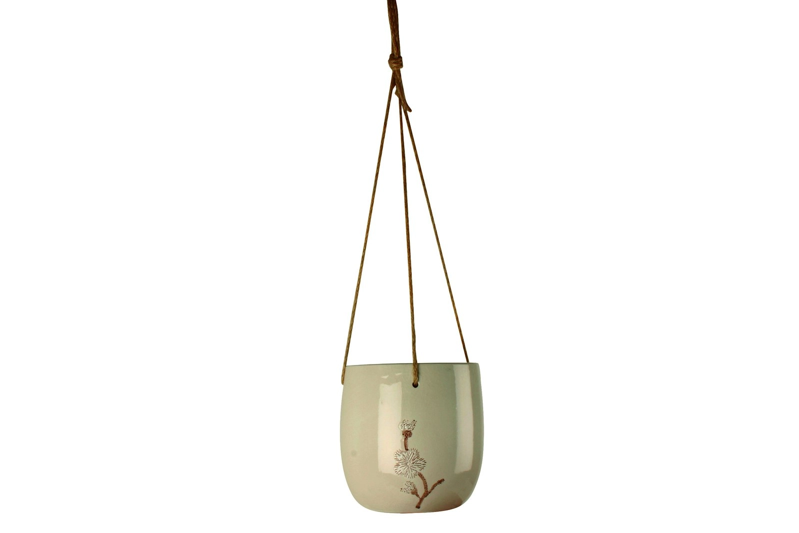 Maine & Crawford 17cm Skylar Ceramic Hanging Planter Home Decor Cream/Biege