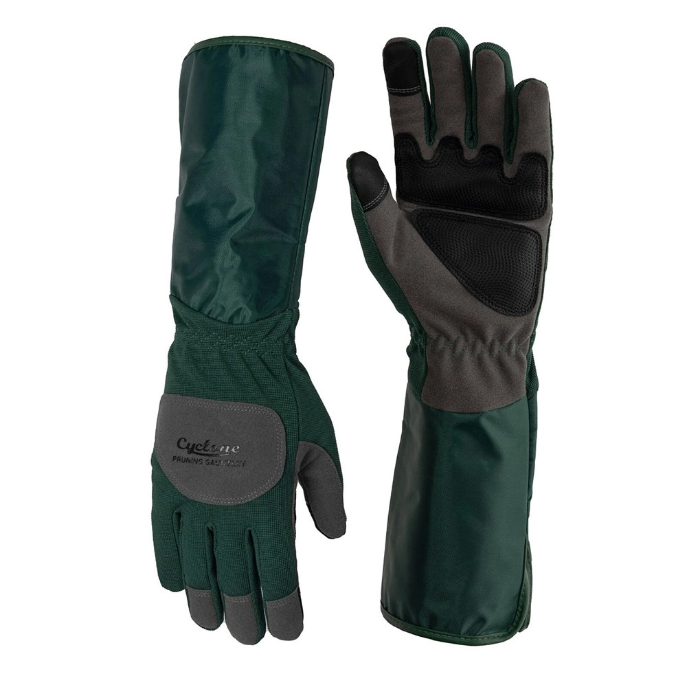 Cyclone Size Medium Gauntlet Padded Pruning/Planting/Gardening Gloves Green