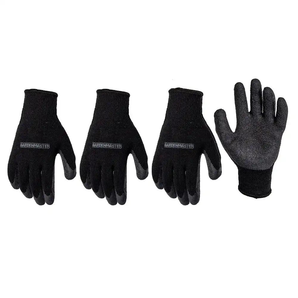 4x Pairs Gardenmaster Latex Durable Dipped Protective Gardening Gloves Medium