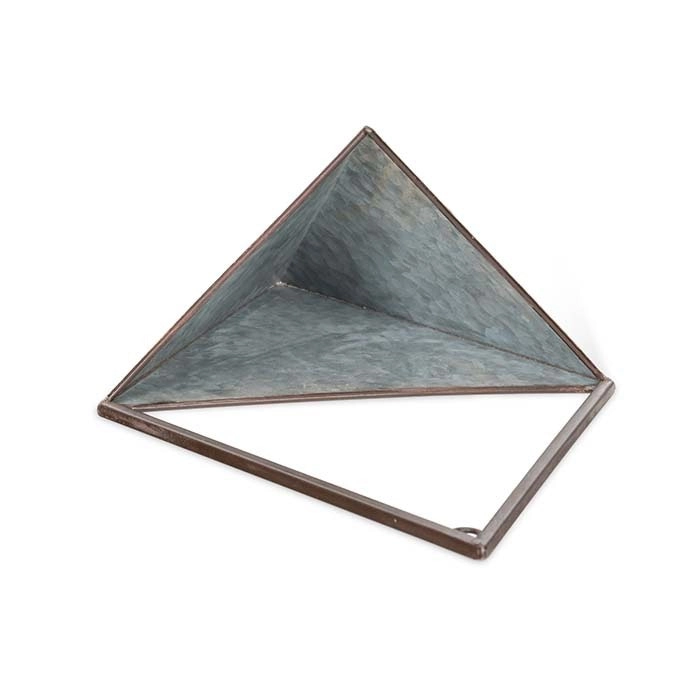 2pc Pot Wall Prism Hanging Planter Outdoor Yard/Patio Home Garden Decor Bronze