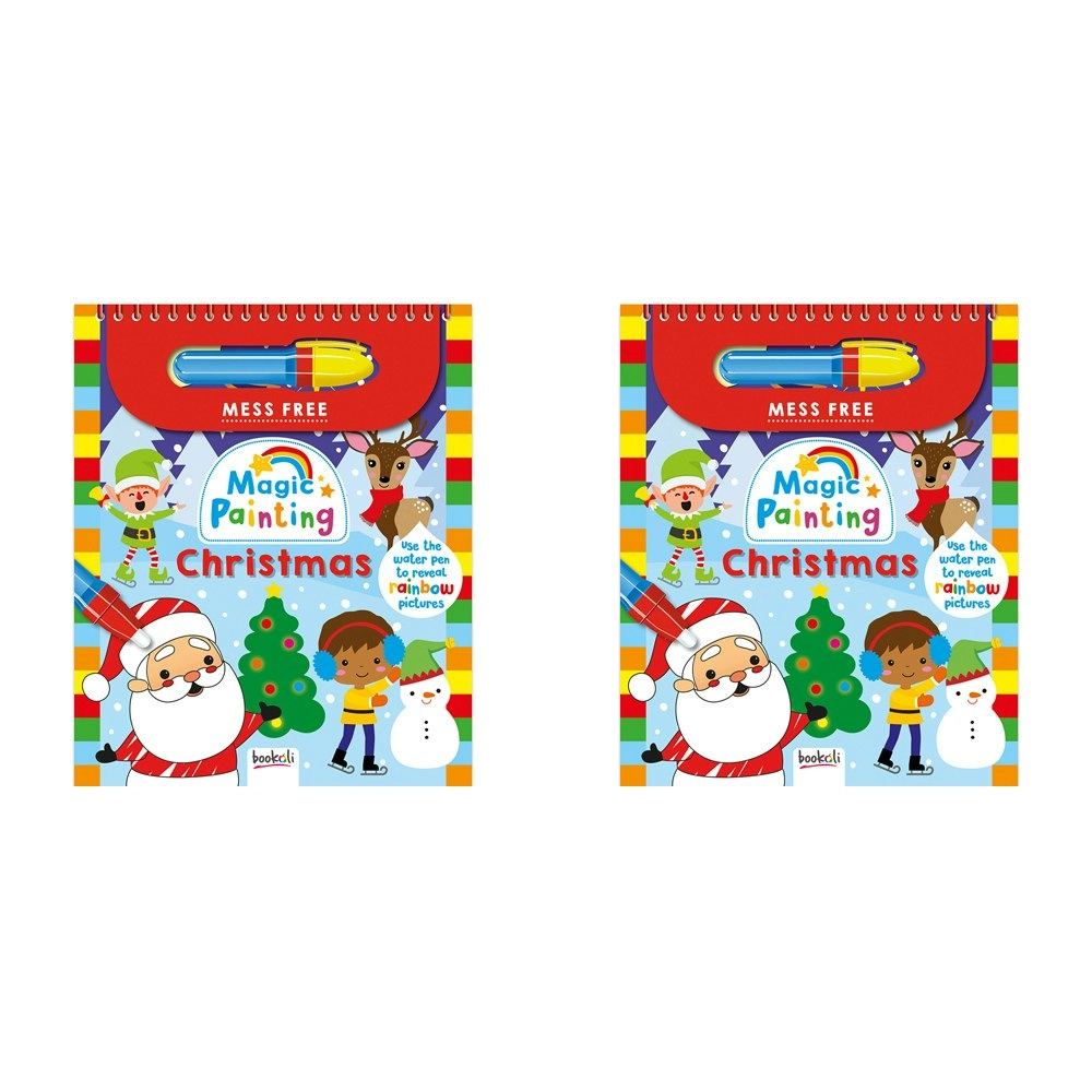 2x Bookoli Magic Painting Christmas Paint Art And Craft Book Kids/Childrens