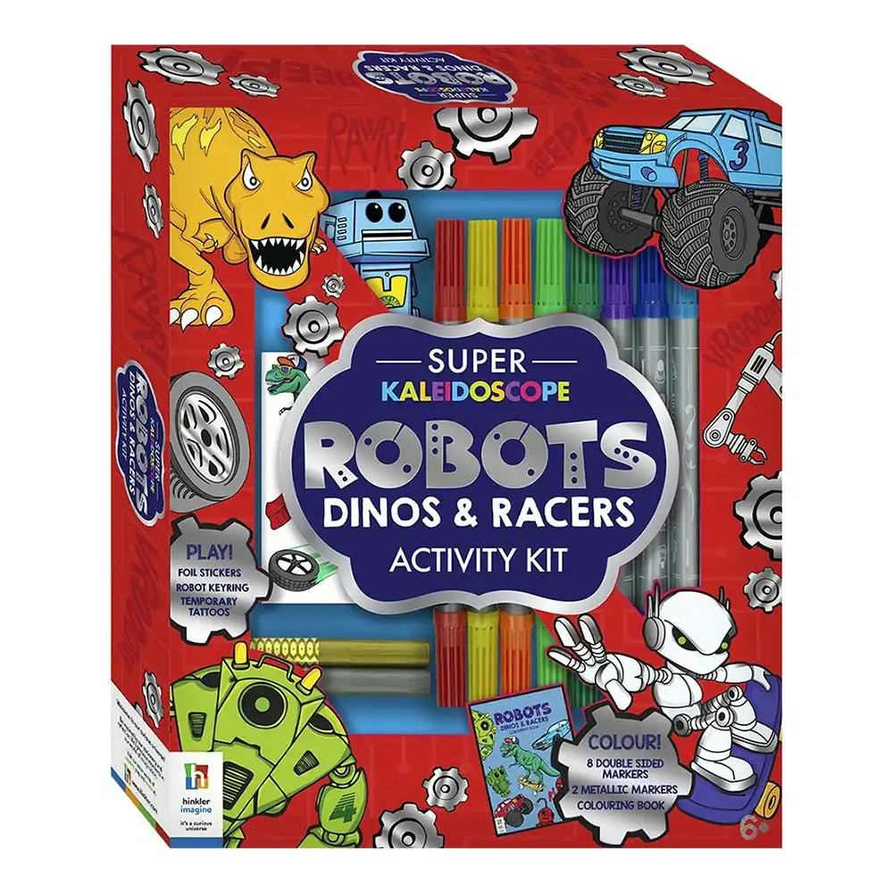 Kaleidoscope Super Activity Kit: Robots, Dinos and Racers Colouring Book 6y+