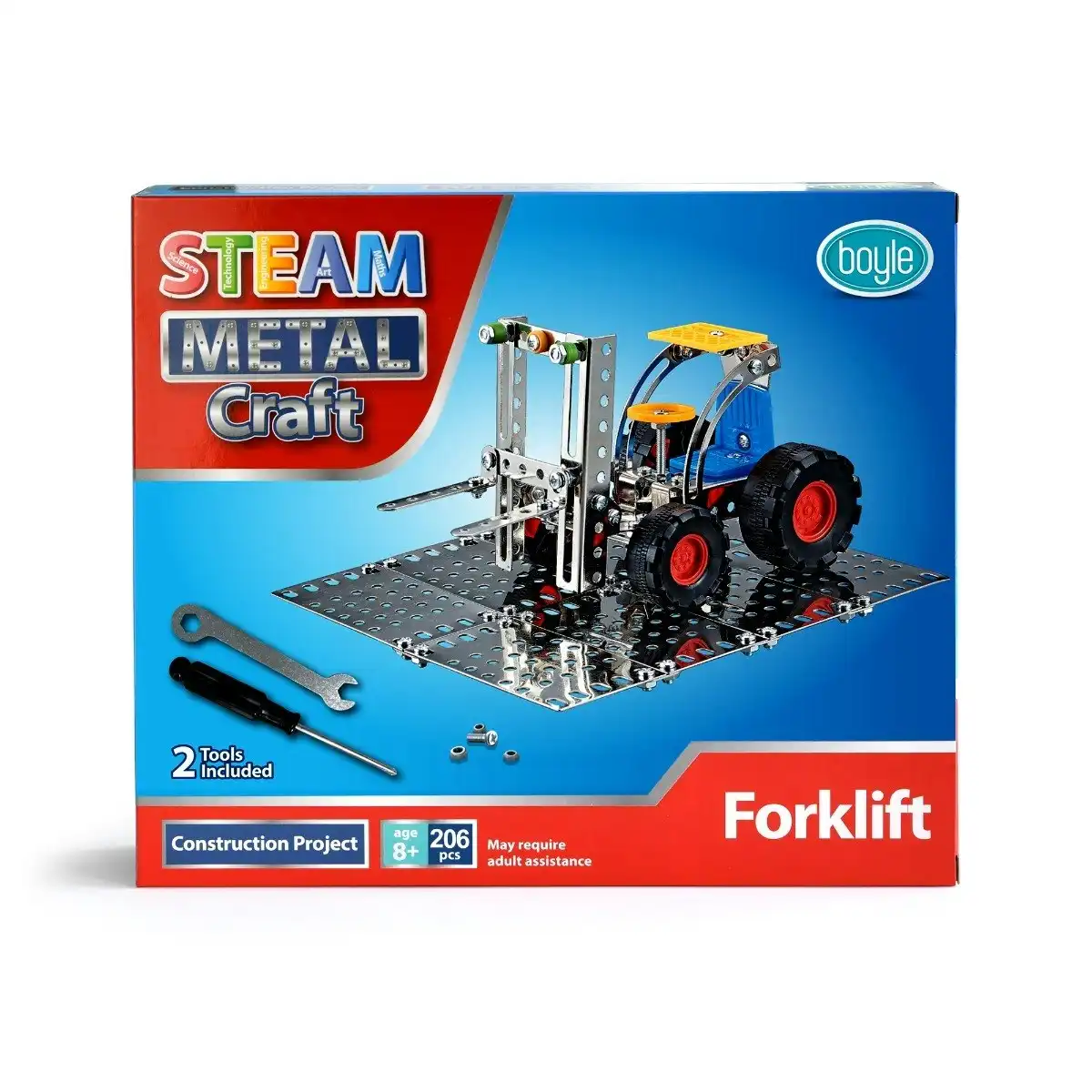 STEAM Metal Craft 18cm Forklift DIY Construction Kit Activity Toy Kids/Child 8y+