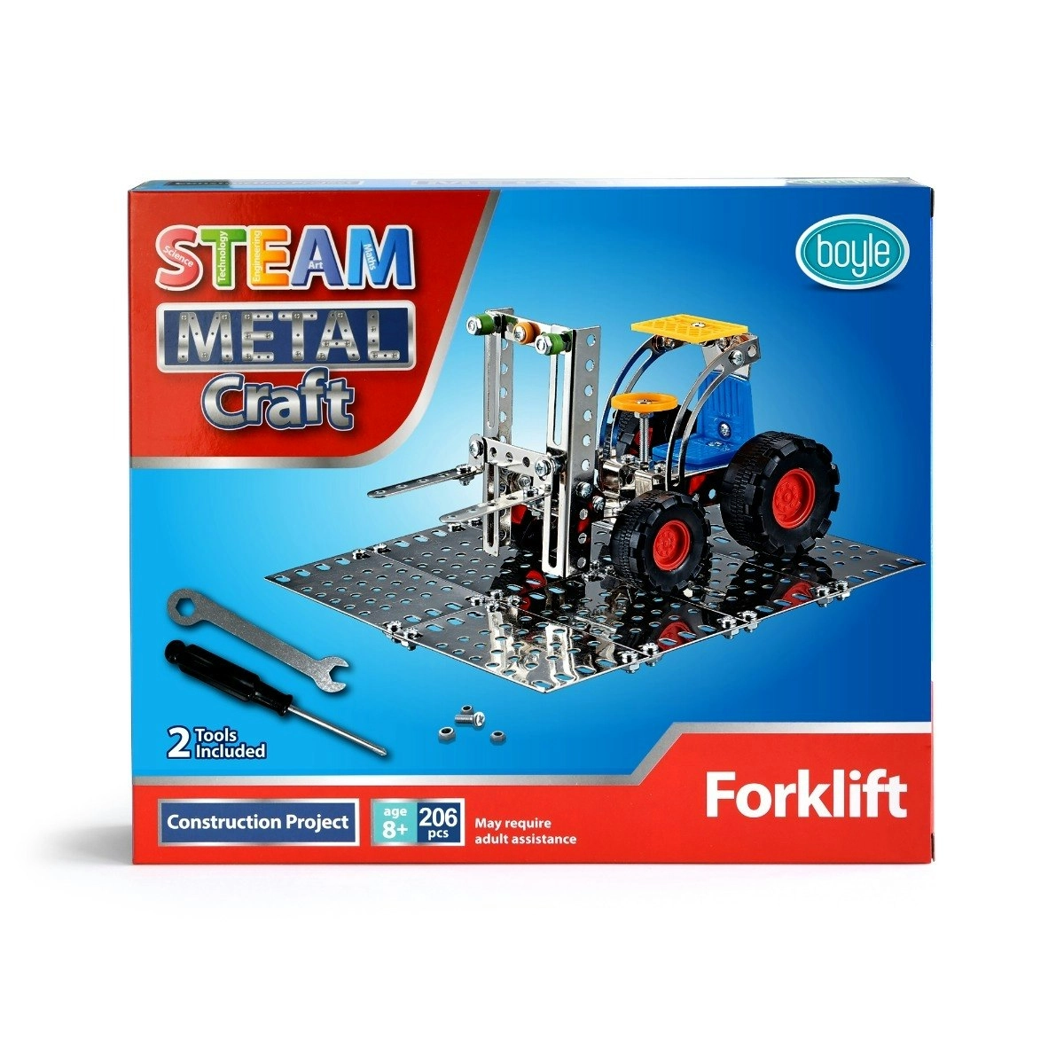 STEAM Metal Craft 18cm Forklift DIY Construction Kit Activity Toy Kids/Child 8y+