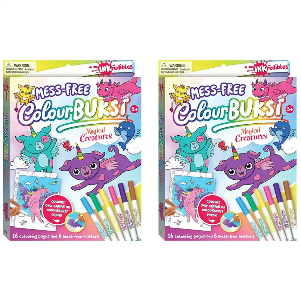 2x Inkredibles: Magical Creatures Colour Burst Activity Kit Kids Educational 3y+