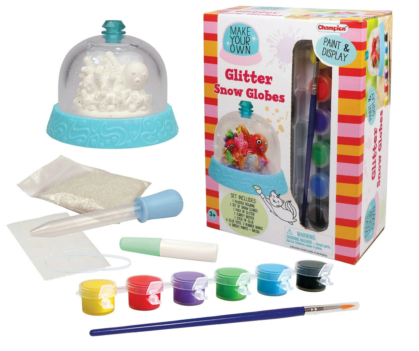 Kaper Kidz Make Your Own Glitter Snow Globe DIY Kids Painting Sea Creatures 3+