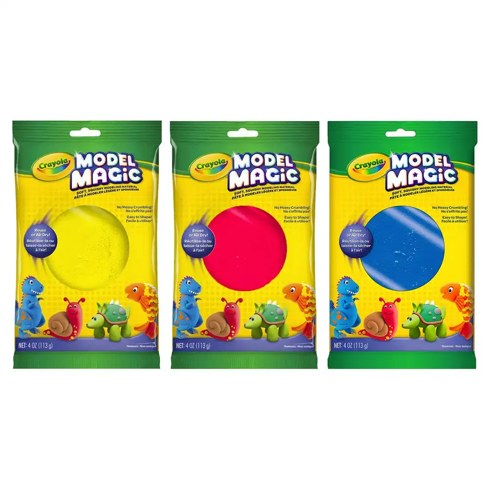 Crayola Kids Creative Model Magic Material 113gms Yellow/Red/Blue 36m+