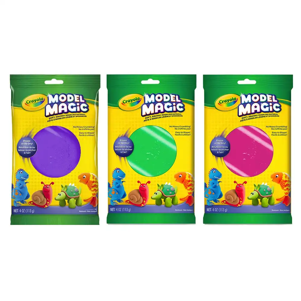 Crayola Kids Creative Model Magic Material 113gms Purple/Green/Raspberry 36m+