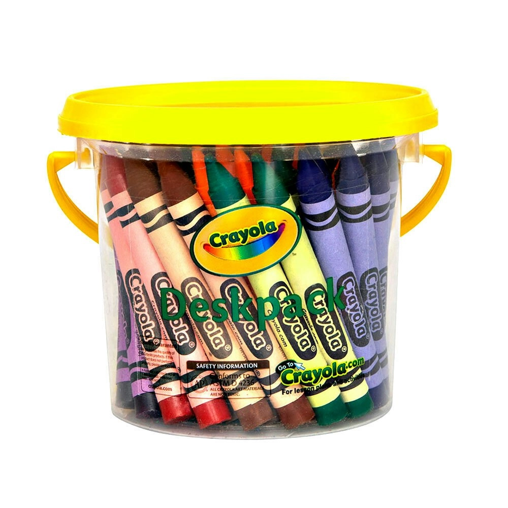 48pc Crayola Non-Toxic Large Colouring Crayon Deskpack w/Storage Tub For Kids 3+