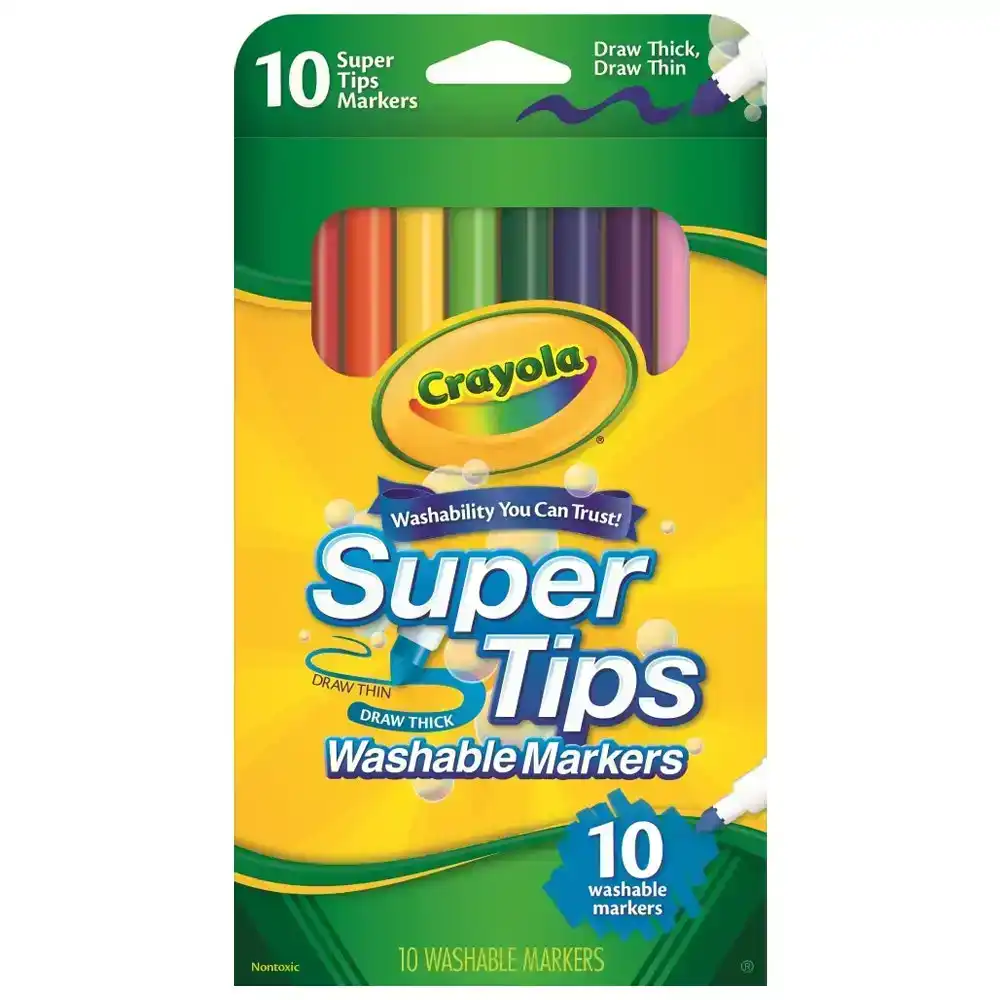 10pc Crayola Clicks Retractable Washable Non Toxic Coloured