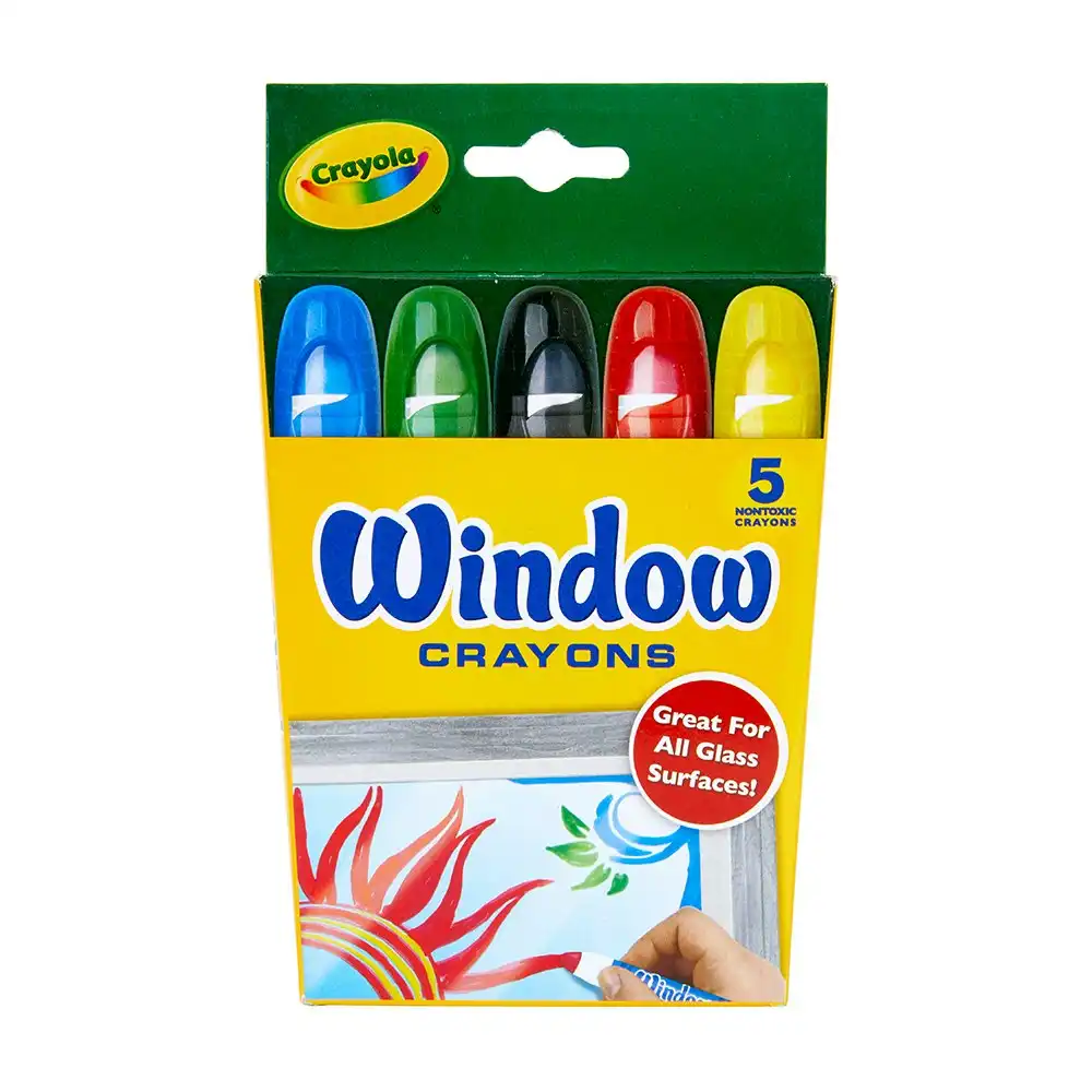 5pc Crayola Kids/Childrens Creative Washable Window/Glass Drawing Art Crayons