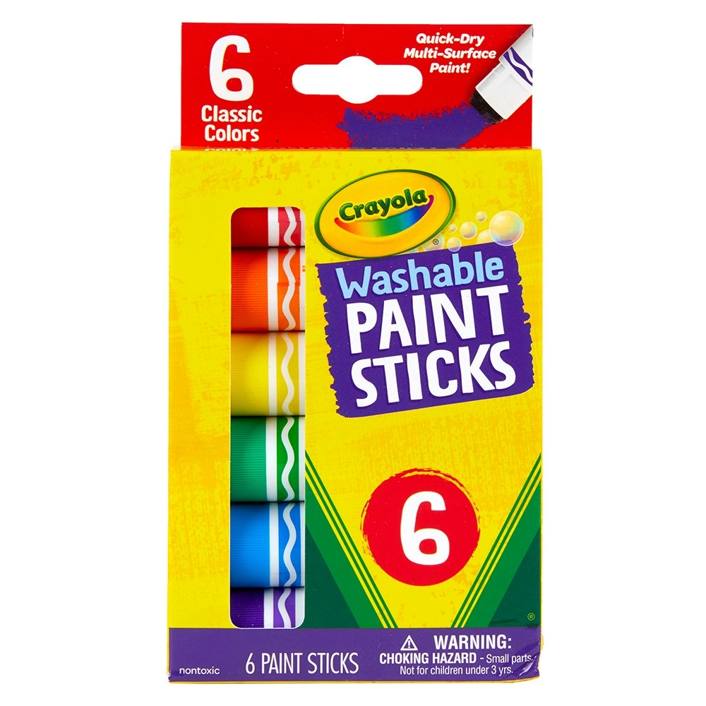 6pc Crayola Kids/Childrens Creative Art Washable Coloured Paint Pen/Sticks 36m+