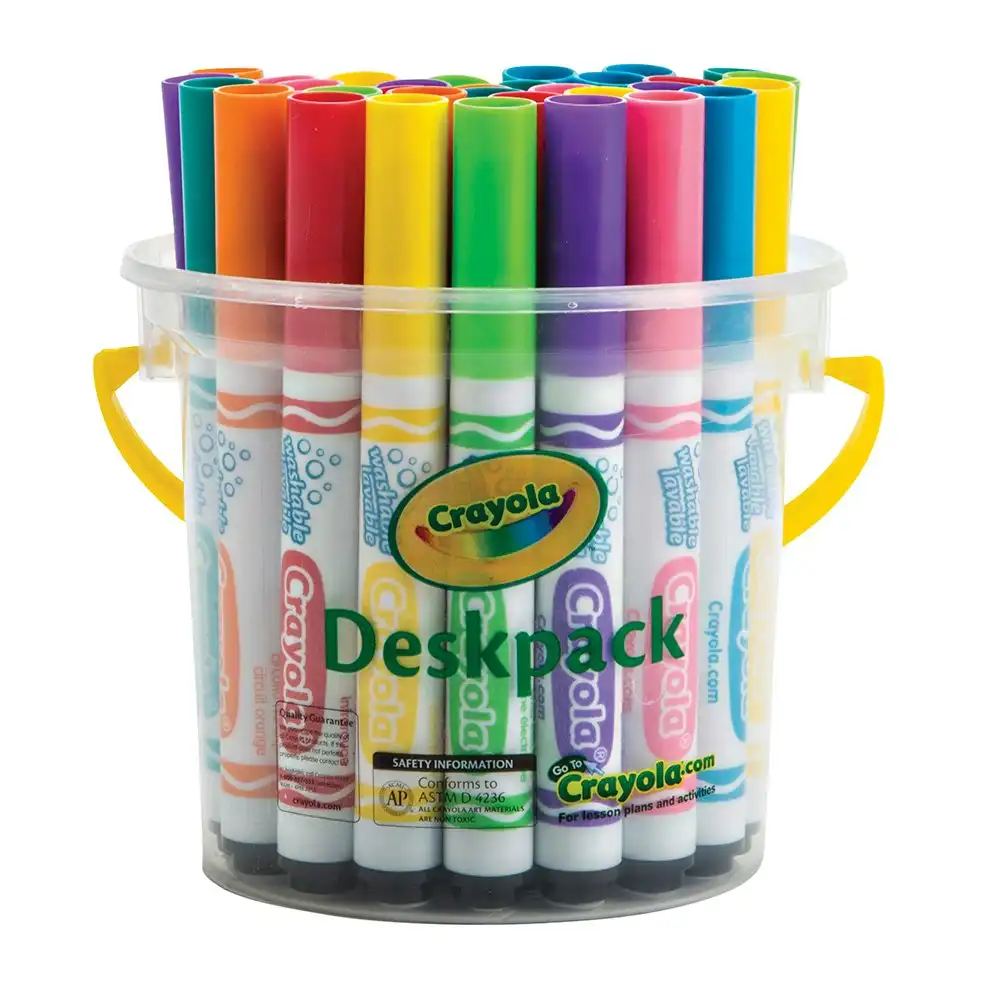 32pc Crayola Kids/Childrens Creative Art/Craft Bright Washable Marker Deskpack
