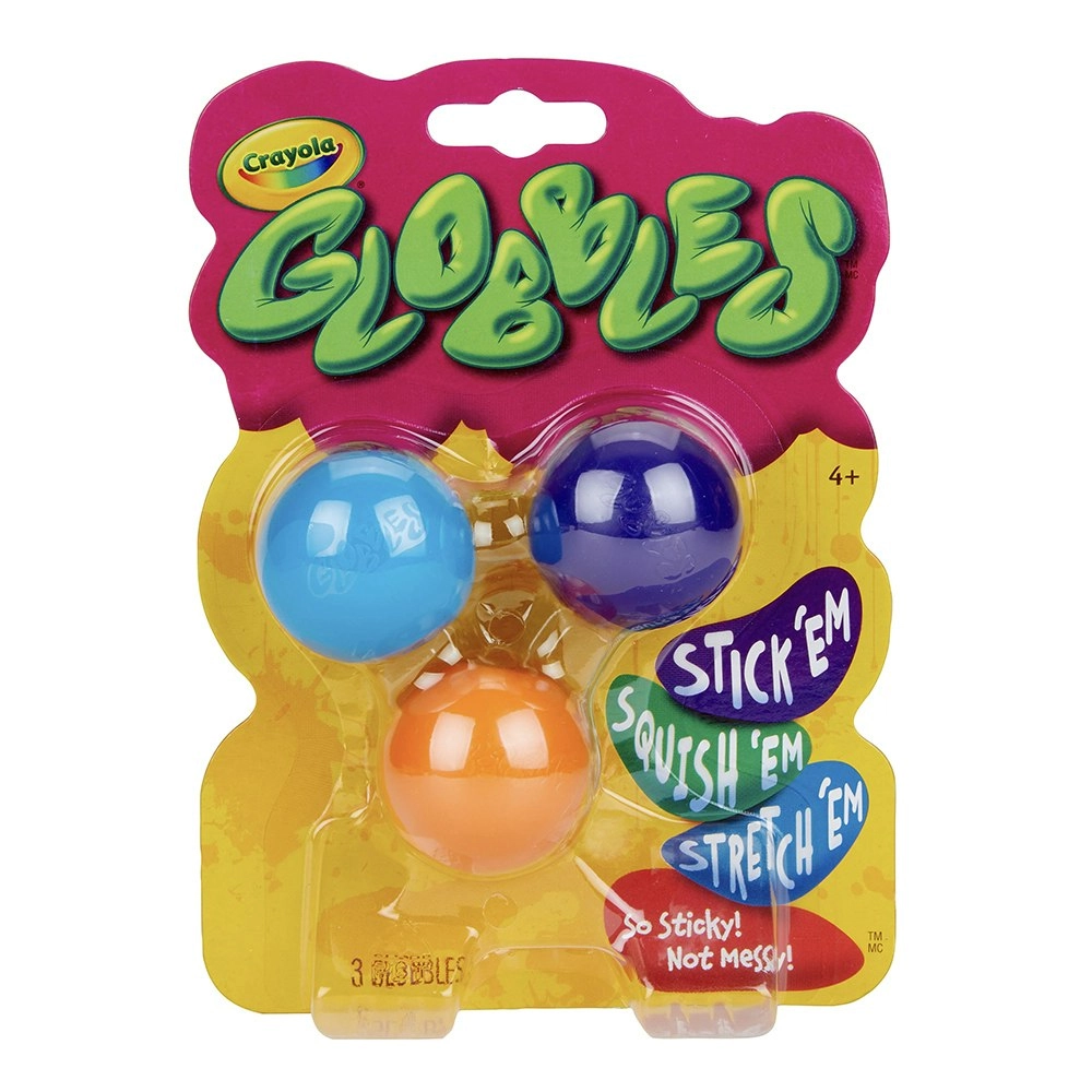 3pc Crayola Kids/Childrens Globbles Squeezy Orbs/Balls Fidget Toy Assorted 48m+