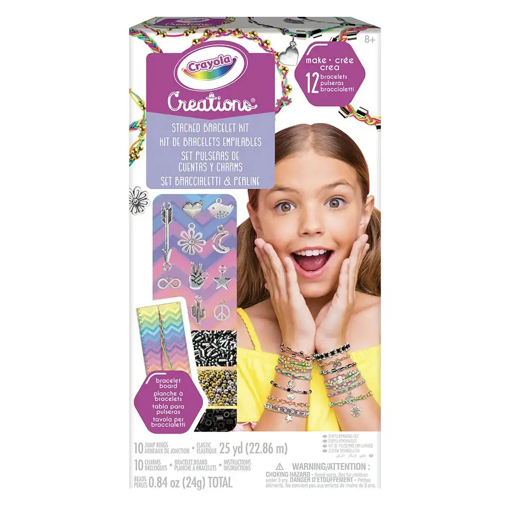 Crayola Kids/Childrens Creations Stacked DIY Craft Bracelet Making Kit 96m+