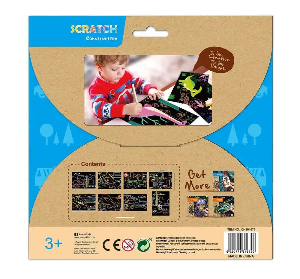 Avenir Scratch Construction Paper Art/Craft Kids/Children Fun Activity Toy 3y+
