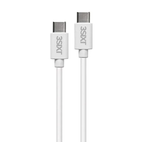 3sixT Male USB-C to Type-C 1m Data Sync Cable Cord V2.0 For Smartphones White