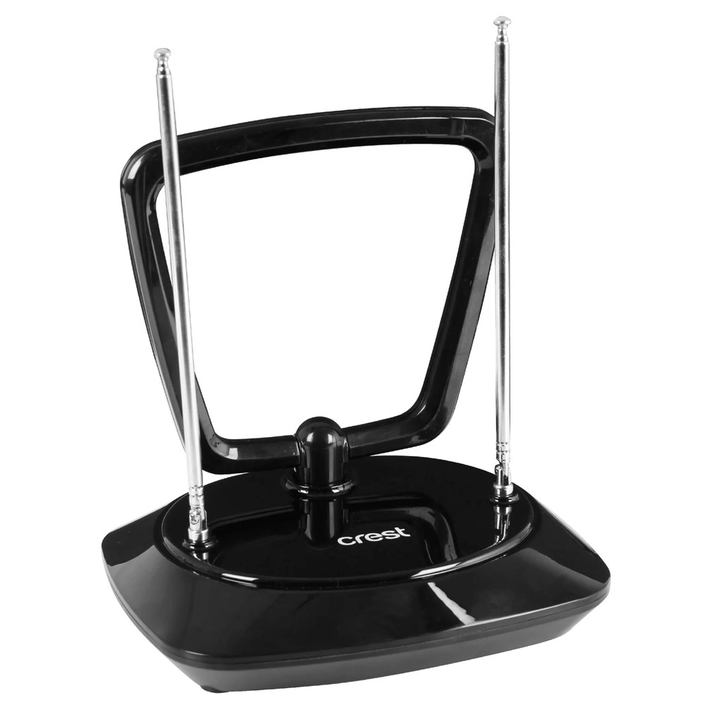 Crest Indoor Digital TV Antenna Passive FHD 1080p & UHD 4Kw/ 10km Range Black