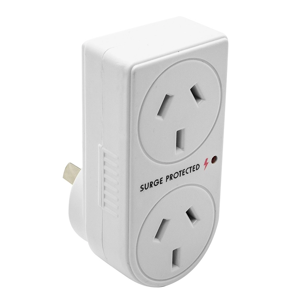 The Brute Power Co Double Plug Surge Protector Adaptor for Indoor Home Socket