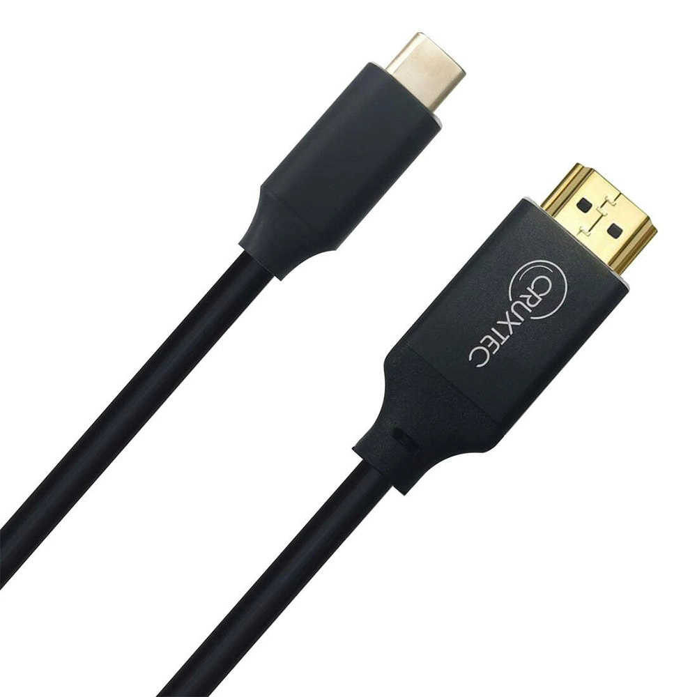 Cruxtec 3m USB-C Male to HDMI 2.0 Male 4K/60Hz Video Adapter Cable/Cord Black