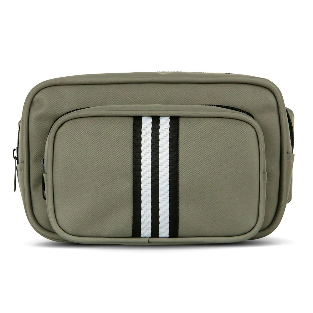 Punch Neoprene Premium Nylon Bum Bag/Fanny Pack w/Striped Strap Olive Green