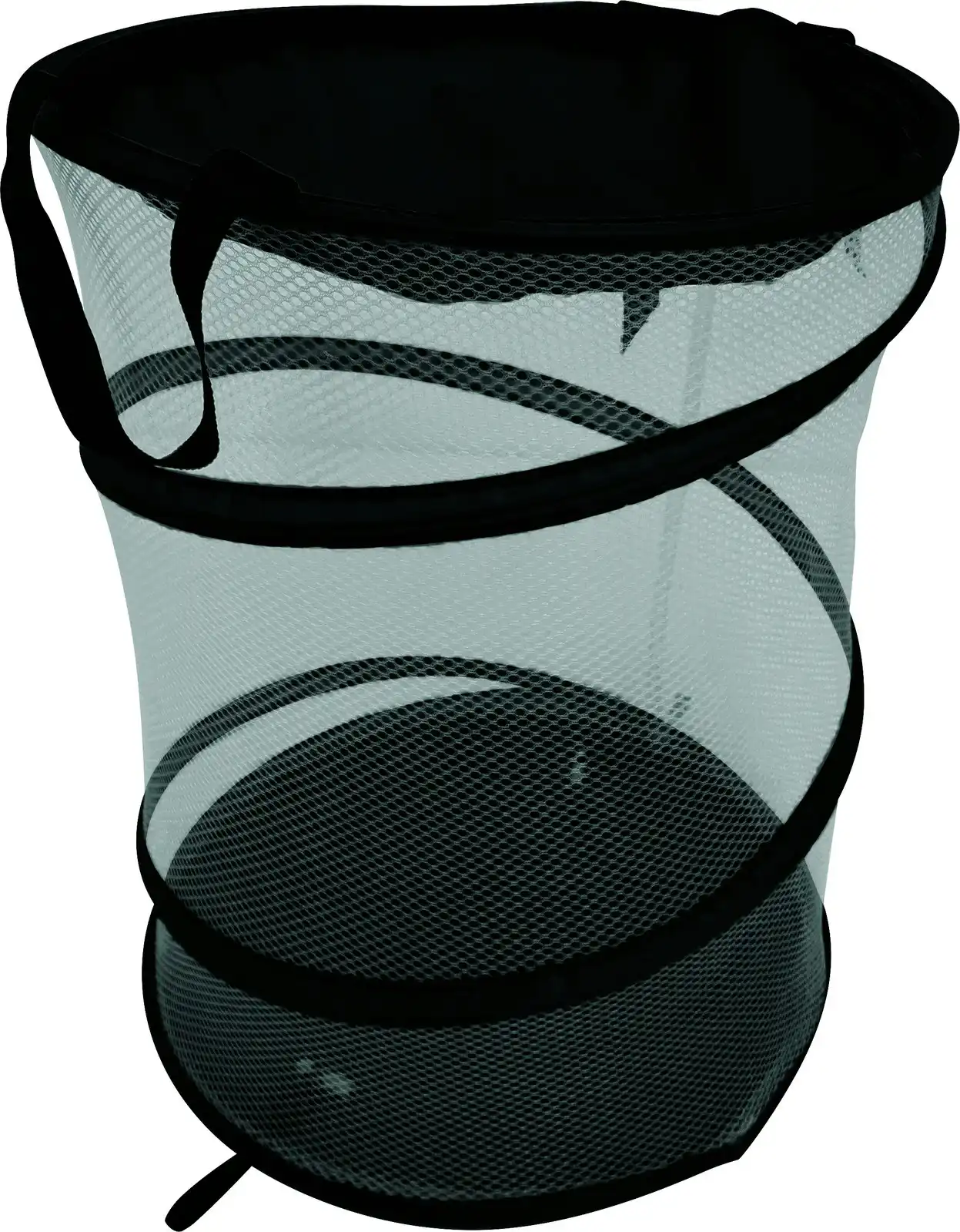 Wildtrak Round 45x30cm Collapsible Camp Storage Rubbish Bin/Laundry Basket Black