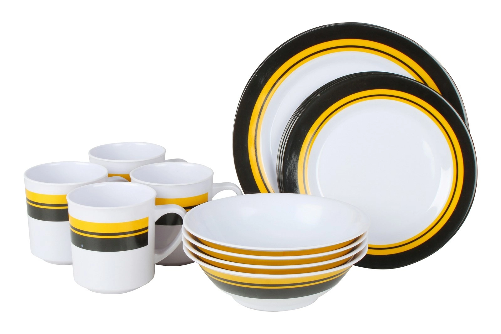 16pc Camping Cockatoo Melamine Dinner/Side Plate/Bowl/Mug Set Outdoor Tableware