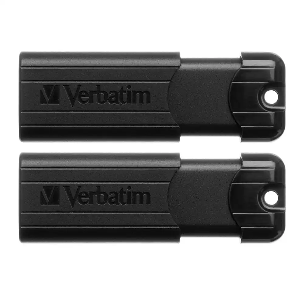 2PK Verbatim Store'n'Go Pinstripe Windows PC Sliding USB 3.0 Drive 32GB Black