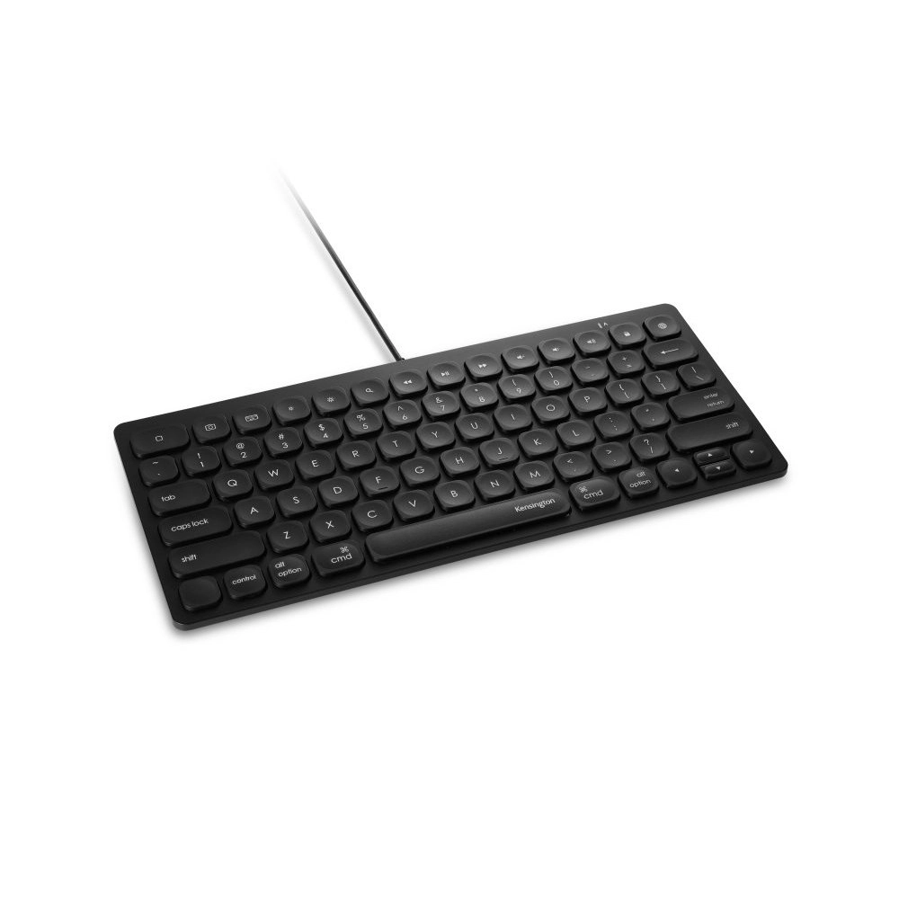 Kensington 77 Full-Sized Wired Compact Keyboard Compatible w/ iPad/iPhone 13 BLK