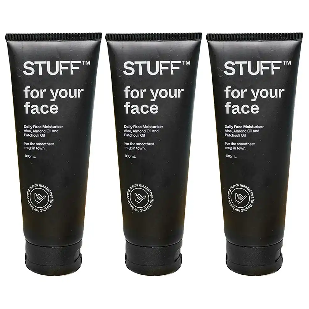 3x Stuff For Your Face Face Men's Aloe Vera/Patchouli Moisturising Gel 100ml