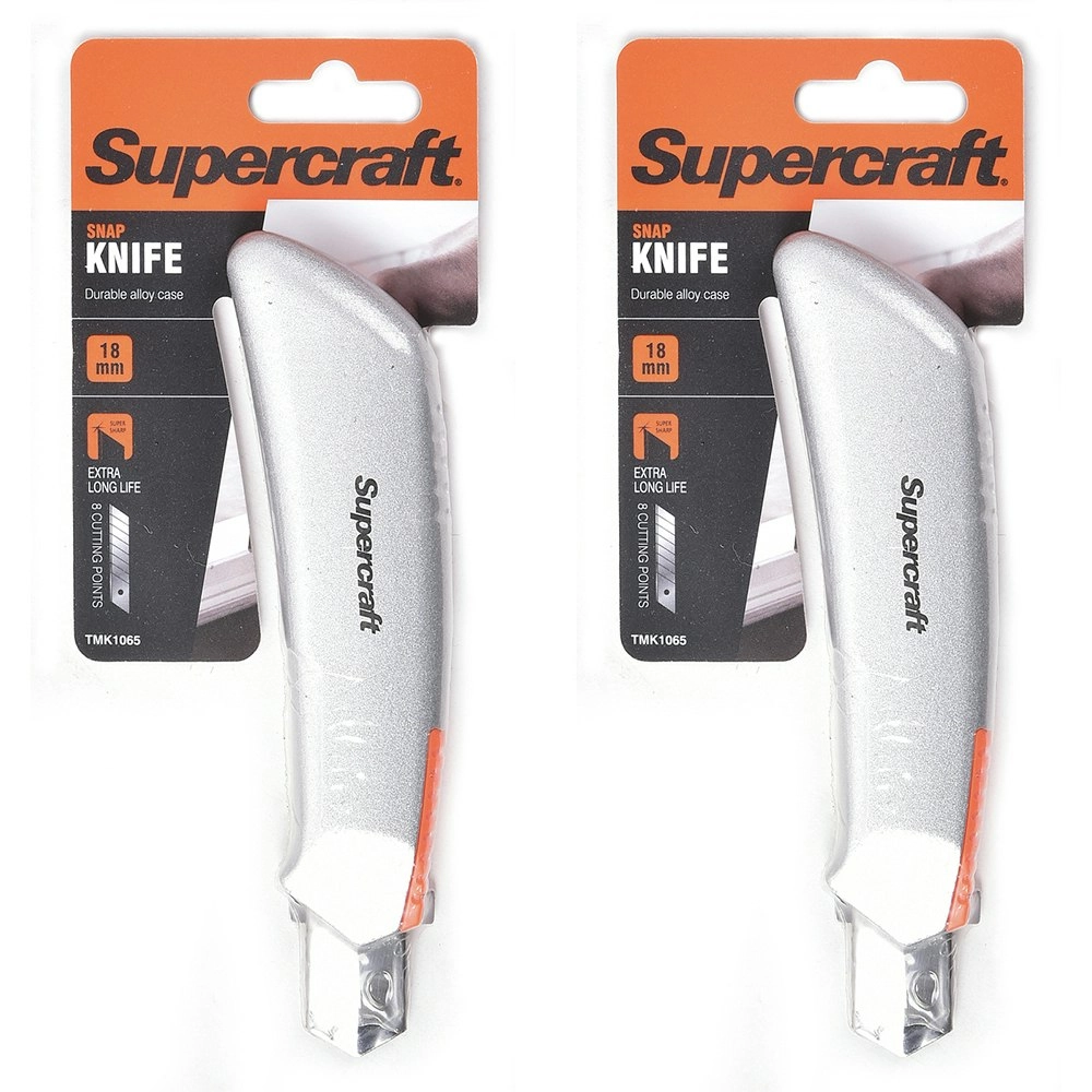 2x Supercraft 18mm Multipurpose Precision Ultilty Snap Knife/Box Cutter Set