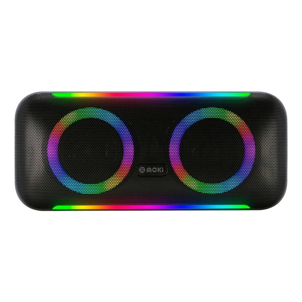 Moki Pro Street Party Rechargeable Bluetooth Wireless LED TWS Enabled Speaker BK