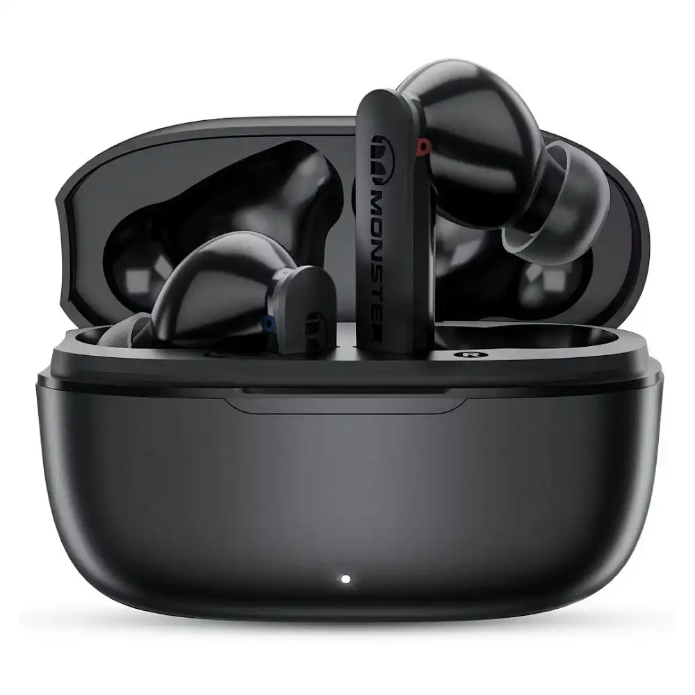 Monster N-Lite Clear Talk Wireless Bluetooth Music Earbuds Ear Set Black Set