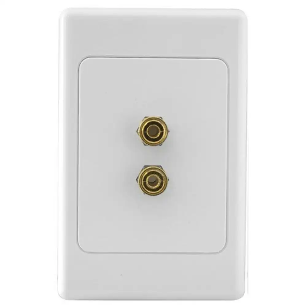 Pro2 PRO1030 1 way 2 Terminal Speaker Wall Plate/2X Banana Sockets/Suit Clipsal