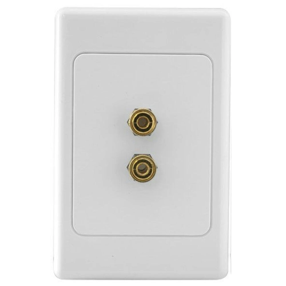 Pro2 PRO1030 1 way 2 Terminal Speaker Wall Plate/2X Banana Sockets/Suit Clipsal