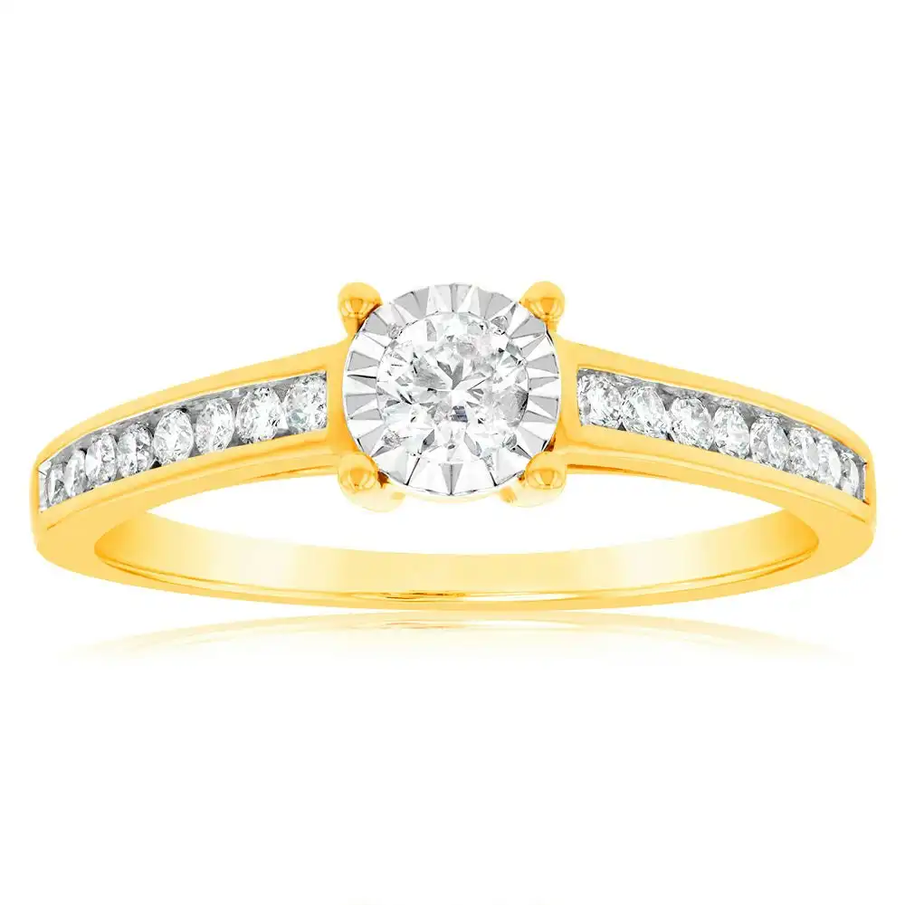 9ct Yellow Gold 1/3 Carat Diamond Solitaire Ring