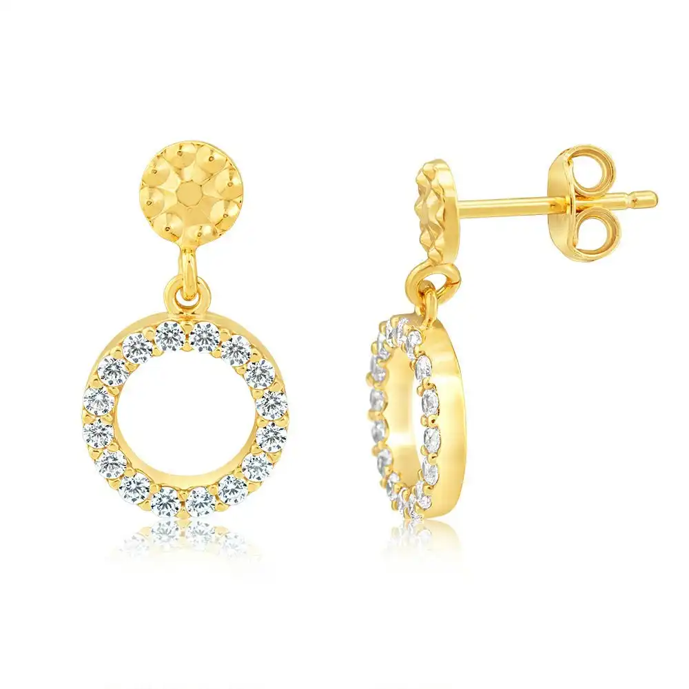 9ct Yellow Gold Silverfilled Circle Of Life Earrings