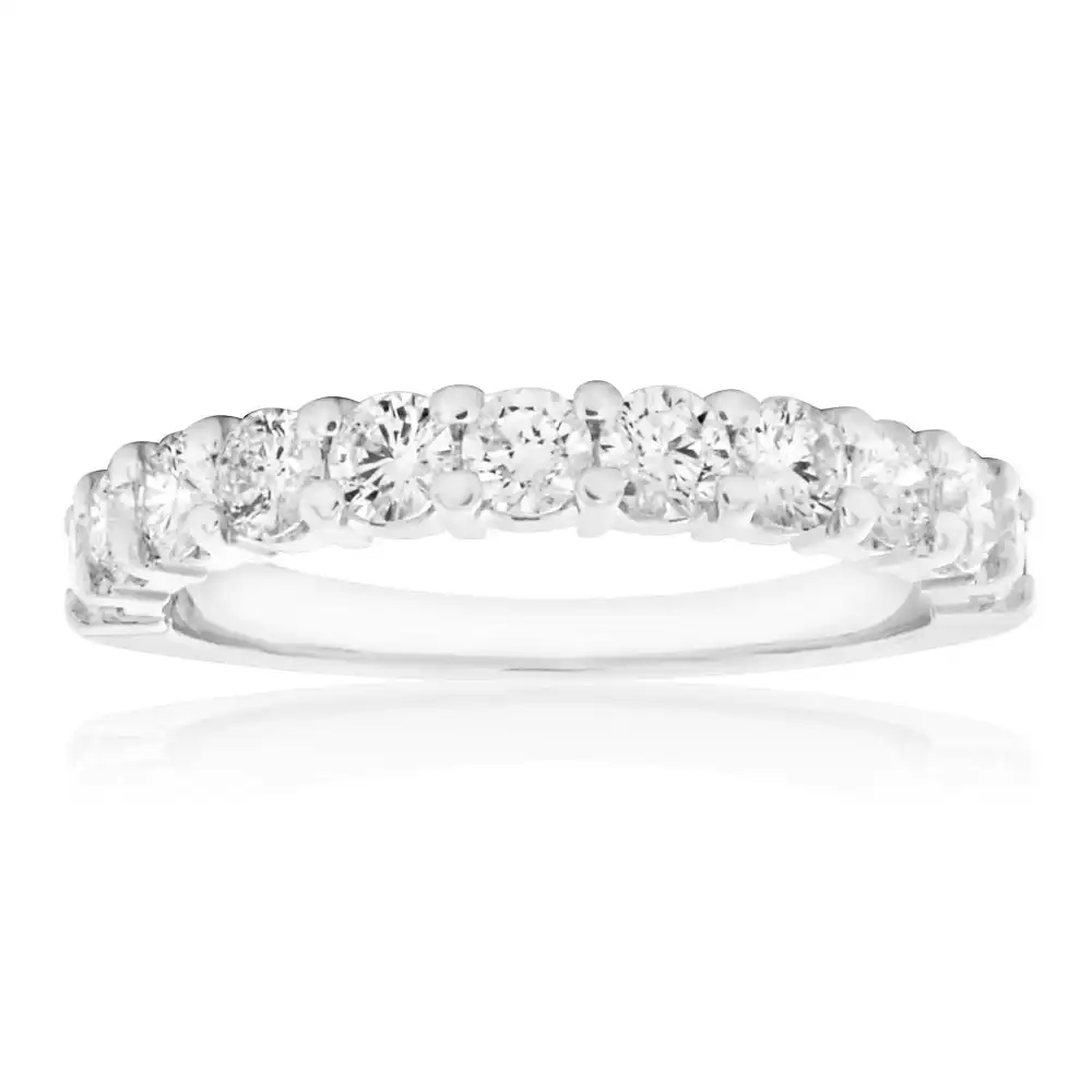 18ct White Gold Ring With 1 Carat Of Brilliant Cut  Claw Set Diamonds