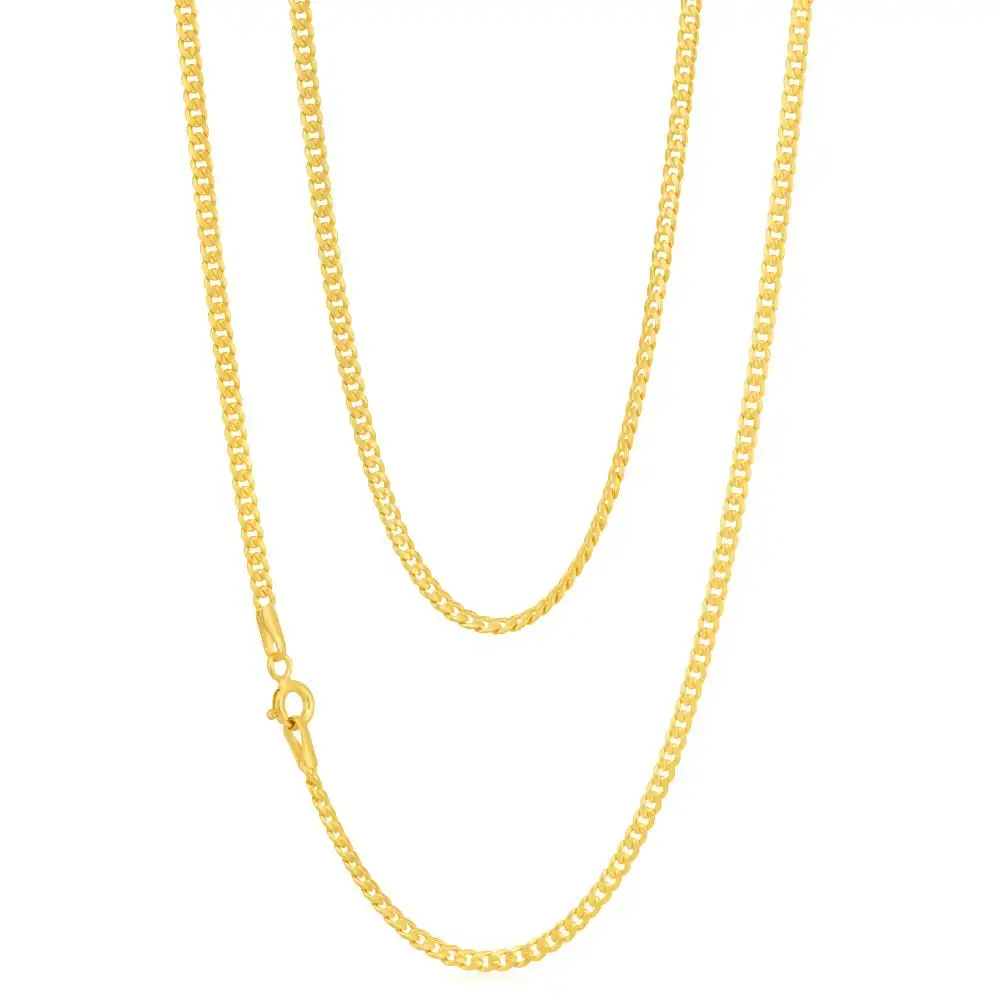 9ct Yellow Gold Silverfilled 50cm Curb Chain