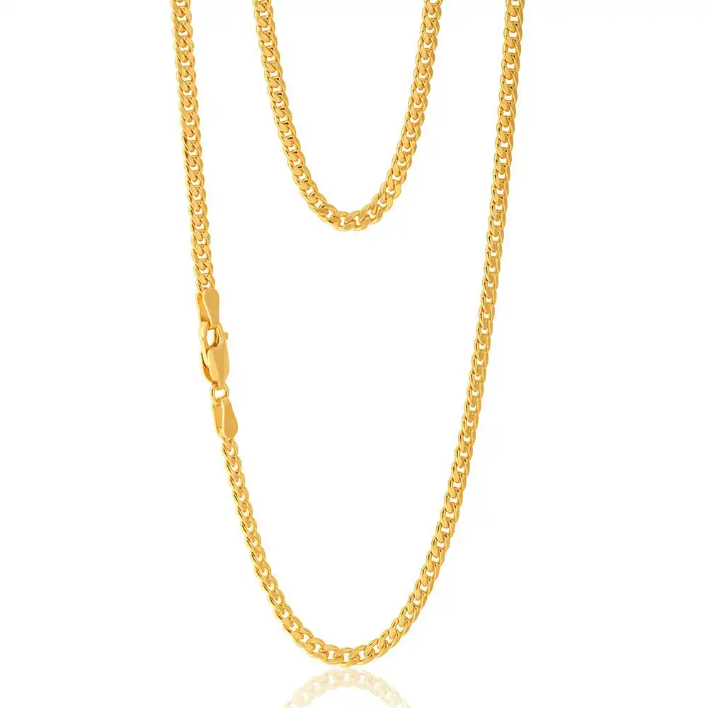 9ct Yellow Gold Silverfilled 60cm Curb Chain