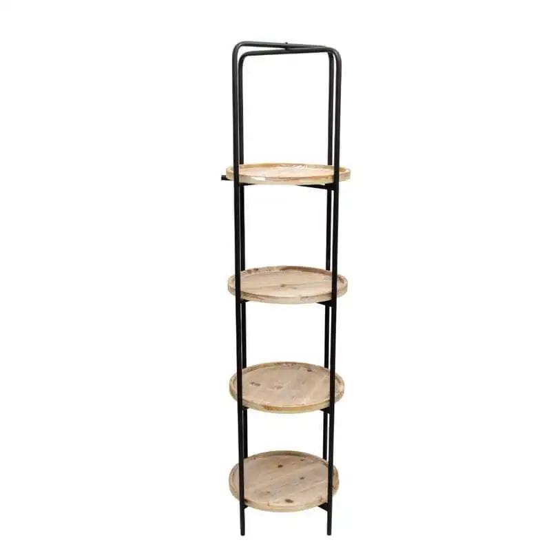 Willow & Silk Metal/Wooden 160cm 4-Round Display Organiser/Shelf Unit