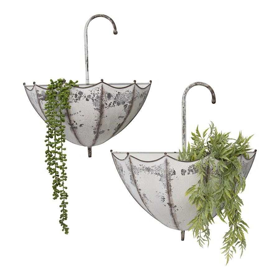 Nested Metal Umbrella Wall Planters Set of 2