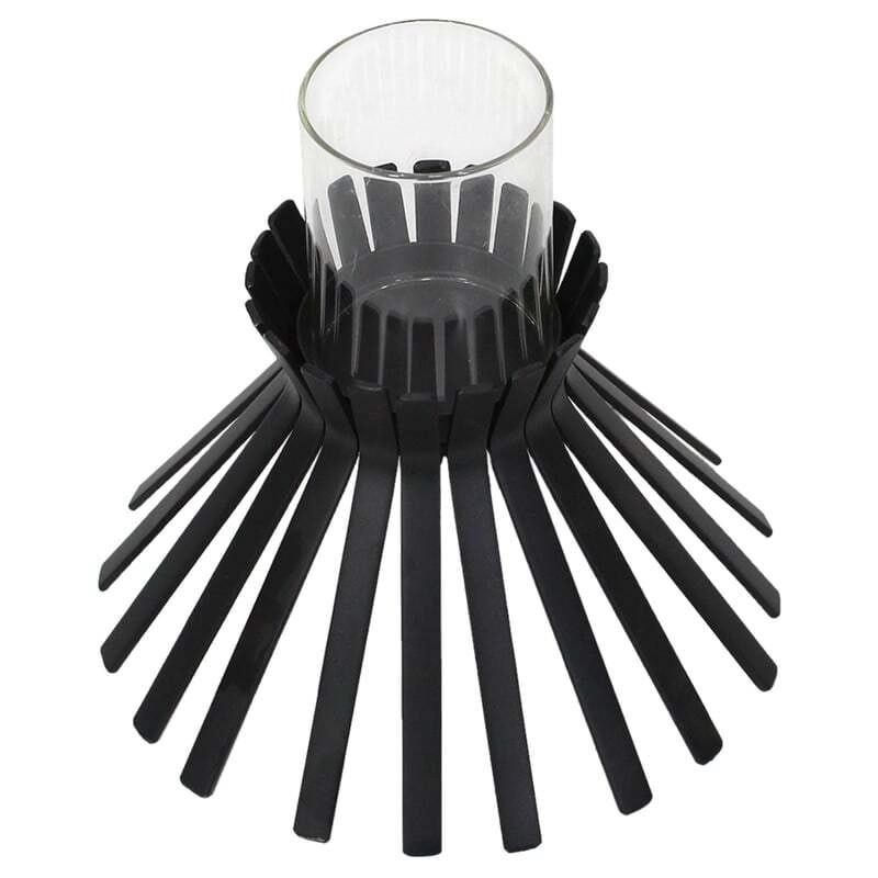 Willow & Silk Metal Slatted Black Sticks Candle holder