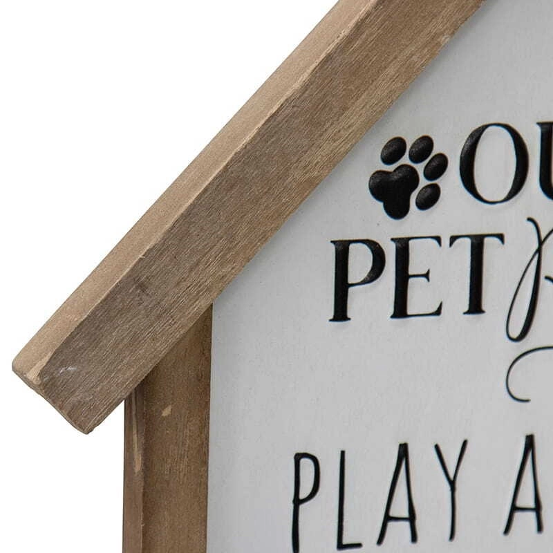 Willow & Silk Pet Room Plaque White Wooden 66cm 'Pet Rules' Sign Wall Art