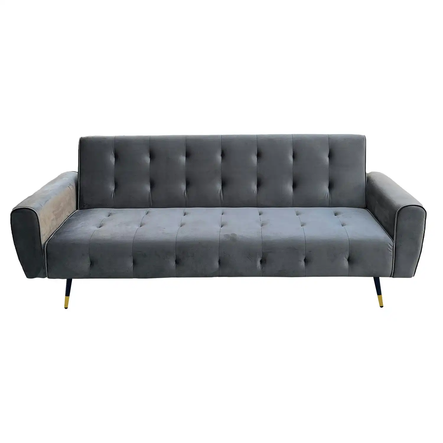 Ava Tufted Velvet Sofa Bed by Sarantino - Dark Grey