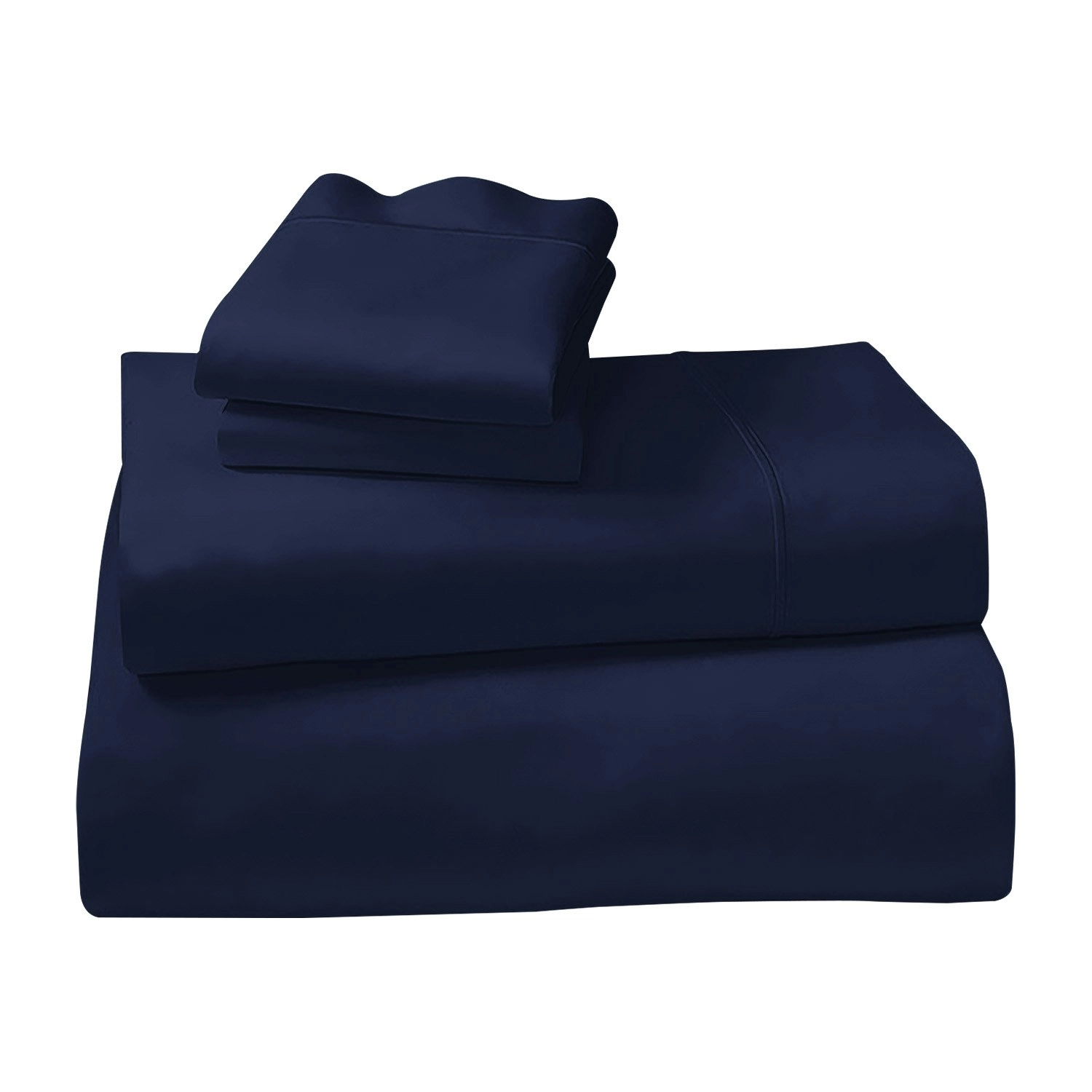 1000 Thread Count Cotton Rich King Bed Sheets 4-Piece Set - Navy