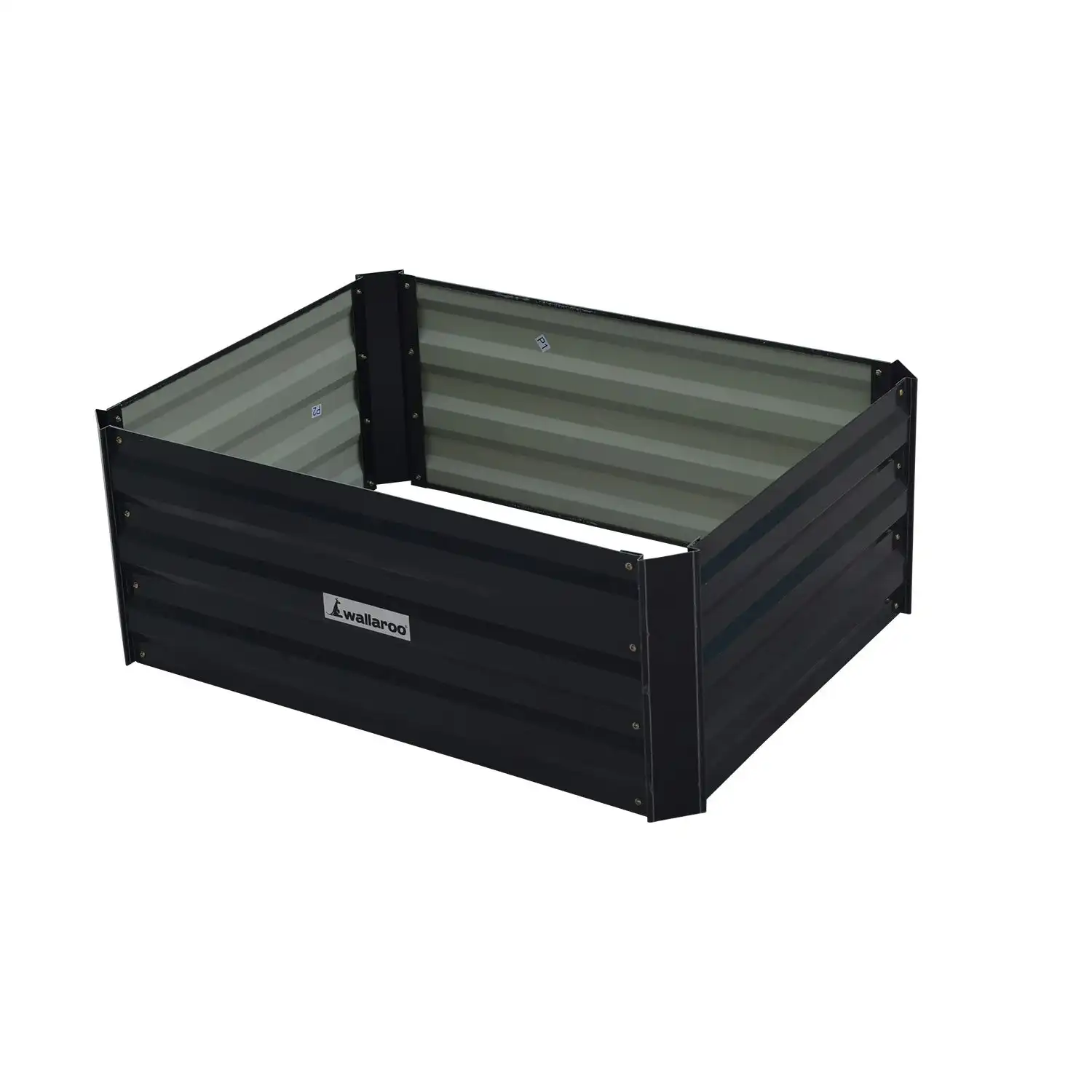 Wallaroo 80 x 60 x 30cm Galvanized Steel Garden Bed - Black