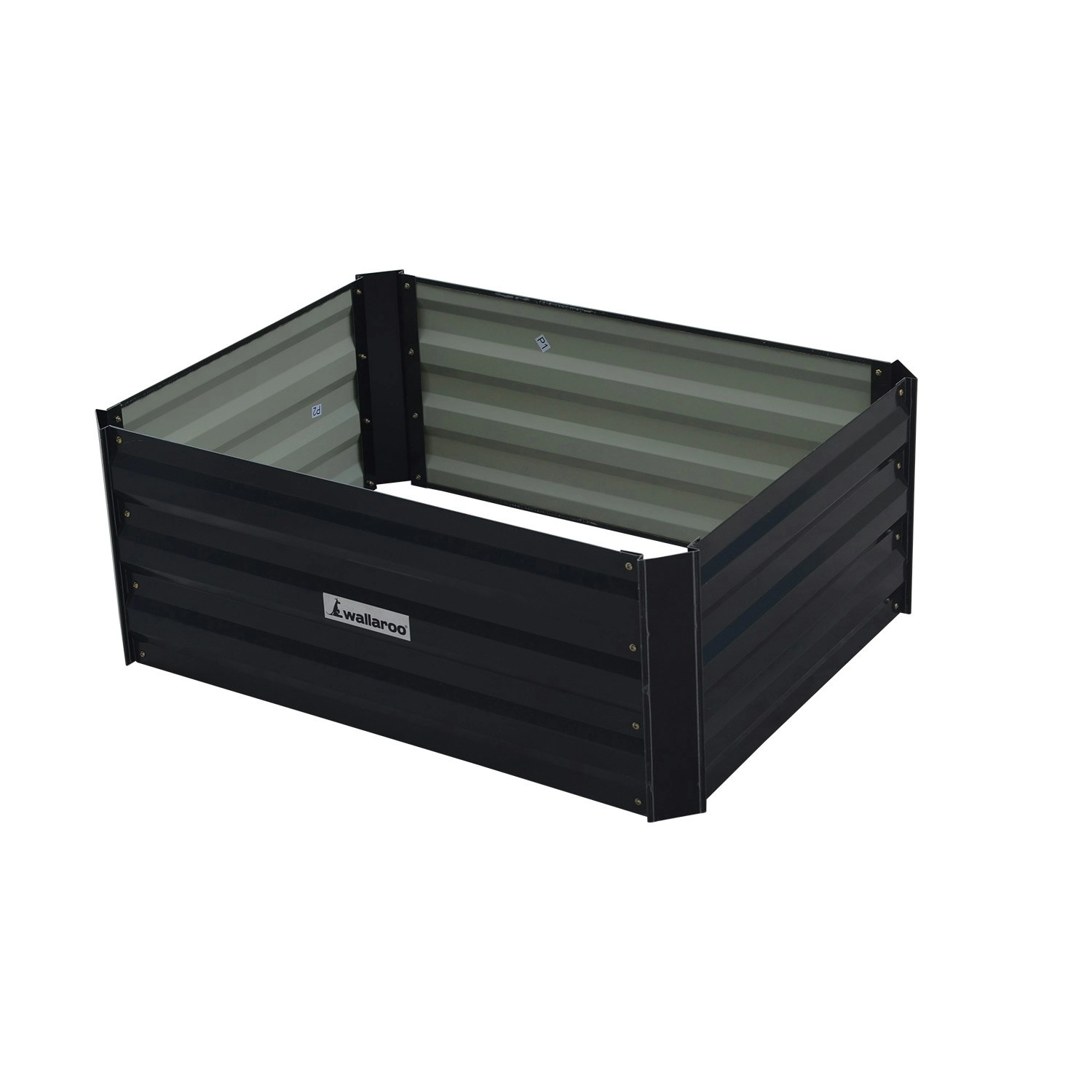 Wallaroo 80 x 60 x 30cm Galvanized Steel Garden Bed - Black