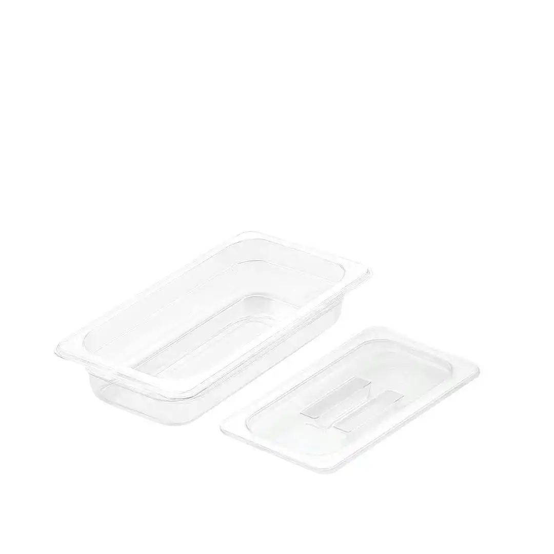 Soga 65mm Clear Gastronorm GN Pan 1/3 Food Tray Storage with Lid